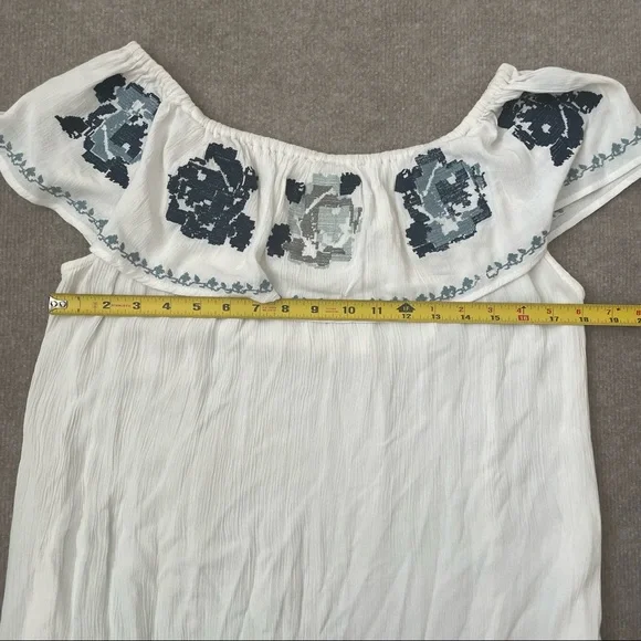 Vanilla Star Off Shoulder Flowy Embroidered Summer Dress Womens Small - Picture 6 of 10